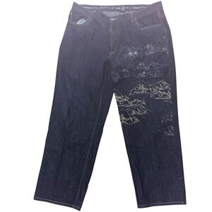 Vintage y2k early 2000s embroidered baggy jeans